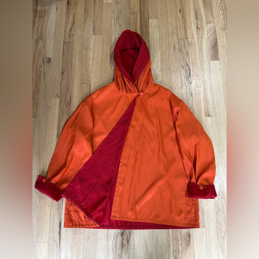 Mycra Pac Lightweight Reversible Jacket Red/Orange Hood/Pockets